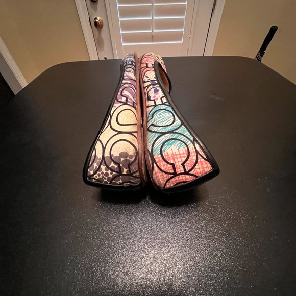 Coach portia size 8.5M multicolored ballet flat square toe - Picture 9 of 10